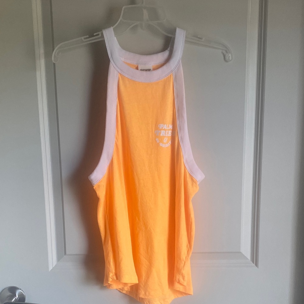 PINK Orange and White Tank Top